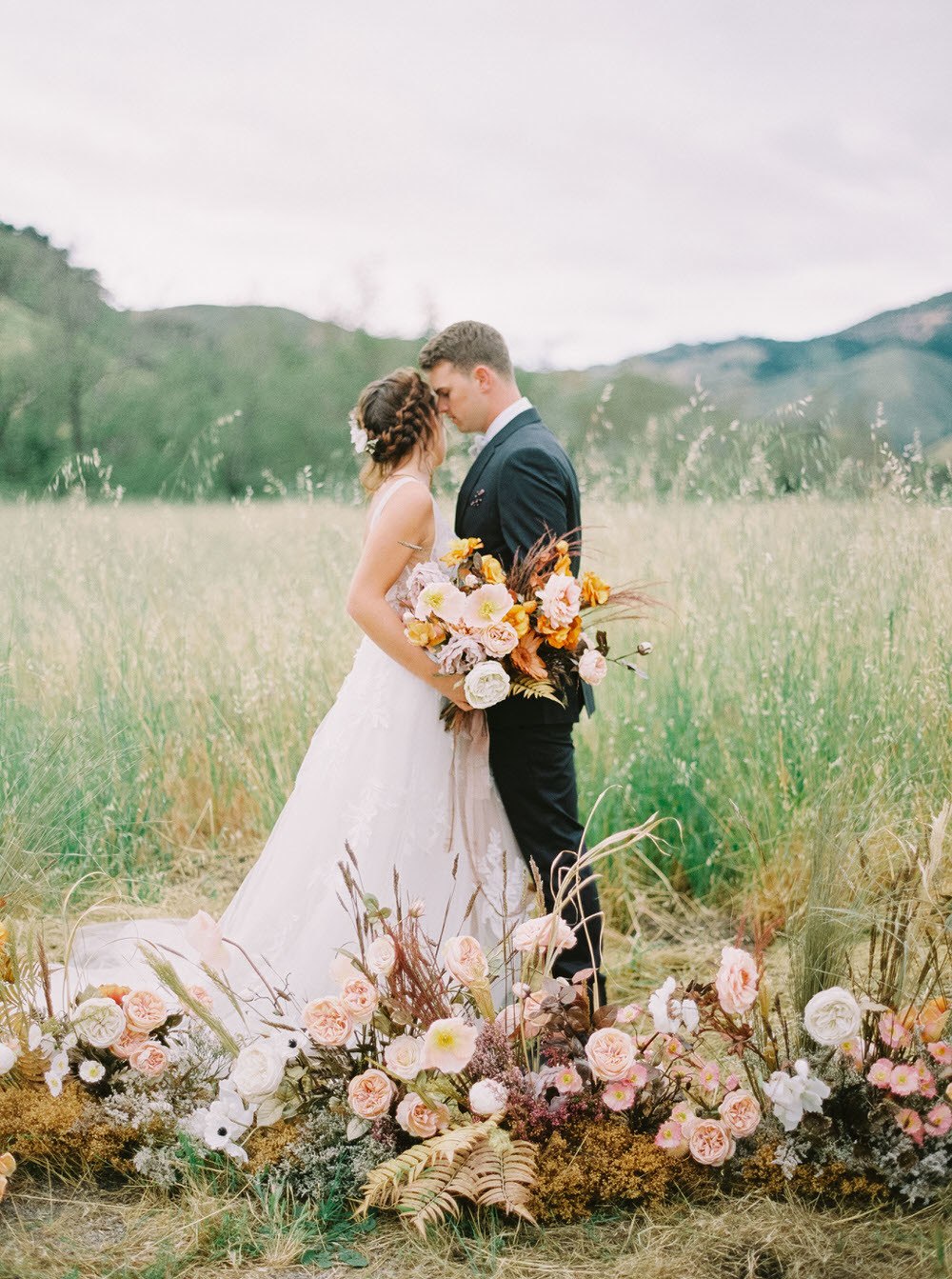 bride and groom share a moment during their wedding ceremony